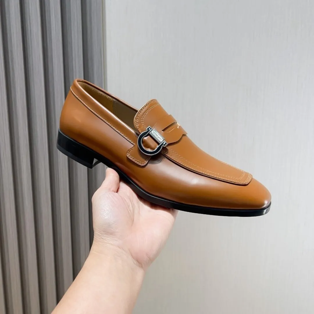 Factory P620💰🔥《Ferragamo》👏Latest•High-end top brand luxury~purchasing agent, top~quality. New fashionable business men's shoes🔜The uppers are made of original open-edge beaded cowhide➕cowhide·lining, with fine workmanship. The original stylish and soft combination wear-resistant and non-slip outsole is light and comfortable on the feet. The real thing looks better in real photos. Size: 38--44